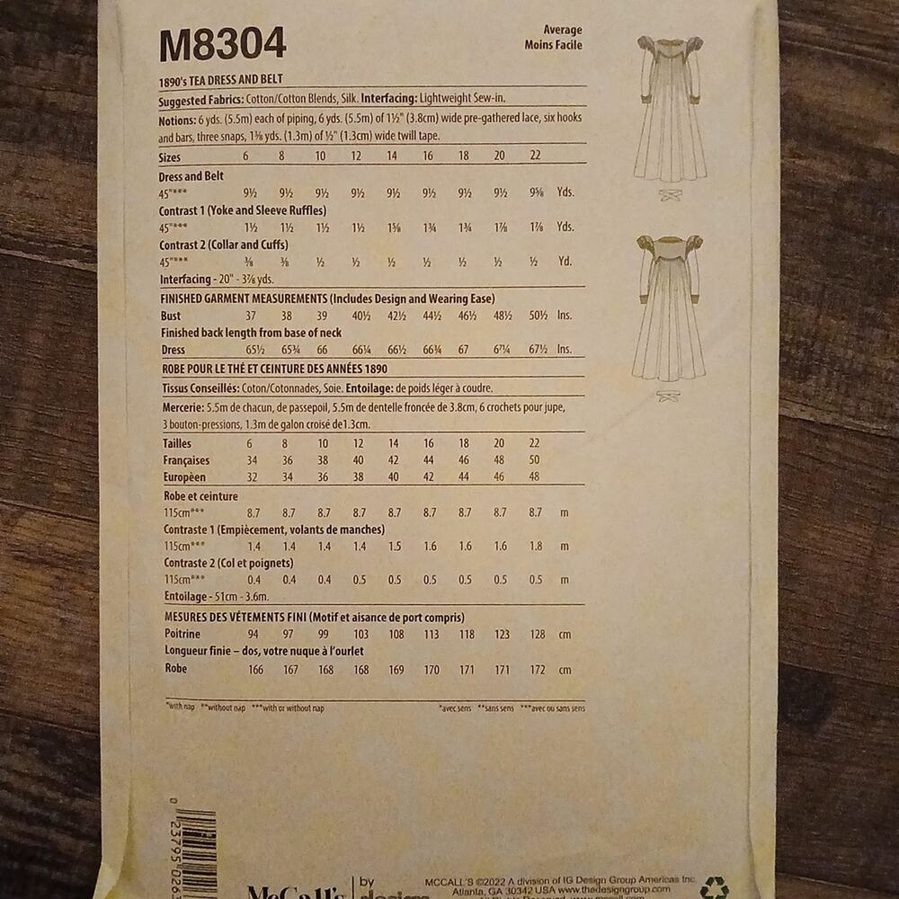 McCall's Costume Sewing Pattern Plus Size 14-22 Uncut - Picture 2 of 2